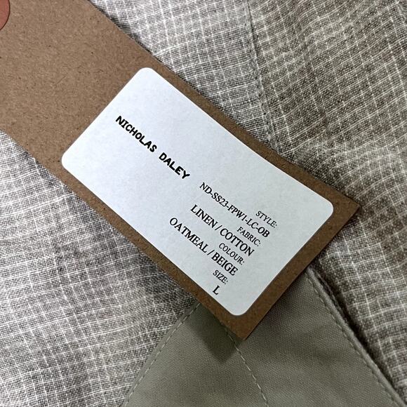 Nicholas Daley Five Pocket Side Tie Linen Vest Mens Size Large - Picture 6 of 7